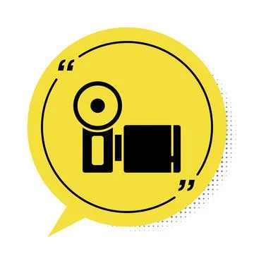 Black Cinema camera icon isolated on white background. Video camera. Movie sign 스톡 일러스트