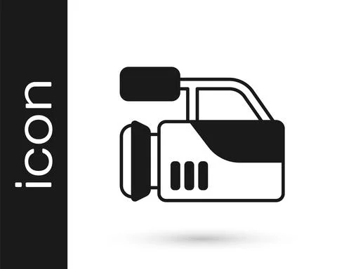Black Cinema camera icon isolated on white background. Video camera. Movie sign 스톡 일러스트