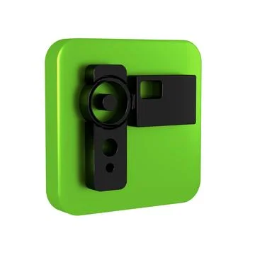 Black Cinema camera icon isolated on transparent background. Video camera. .. Illustrazione stock