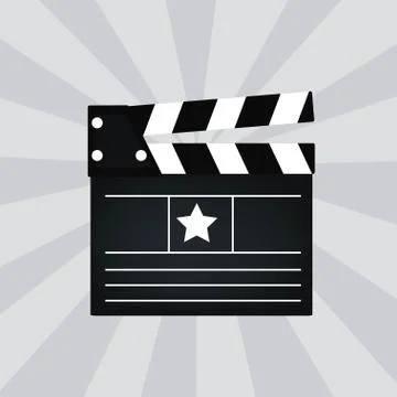 Black cinema clapper isolated vector illustration. Stock Illustration