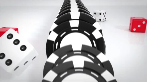 Black Cips falling after strike by dice Stock Footage 231317446