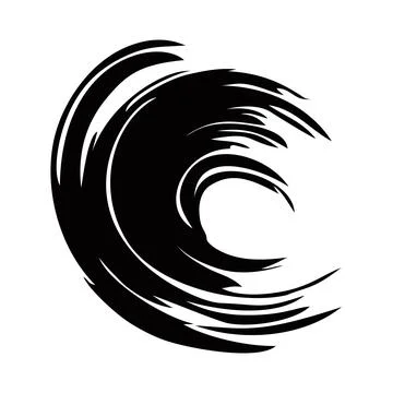 Black circel paint brush texture. Grunge round brush stroke. Vector illustration Stock Illustration