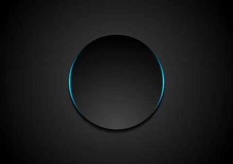 Black circle abstract tech background Illustrazione stock