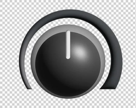 Black circle audio mixing console controller button 3D icon Stock Illustration