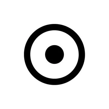 Black Circle With Center Dot Icon Isolated on White Background Stock Illustration