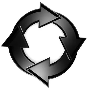 Black circle chart with 4 arrows 스톡 일러스트