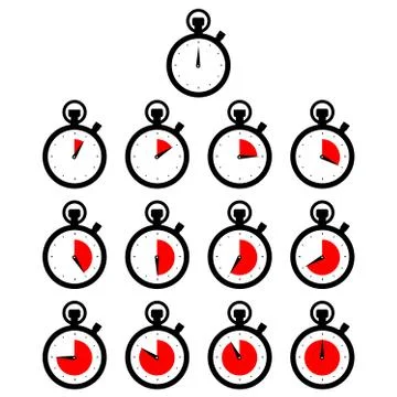 Black circle chronometer timer counting ticking set icon vector illustration Stock Illustration