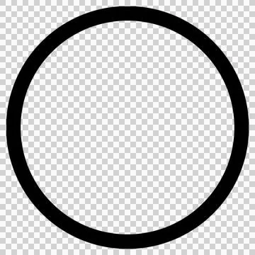 Black circle circumference isolated on transparent background Stock Illustration