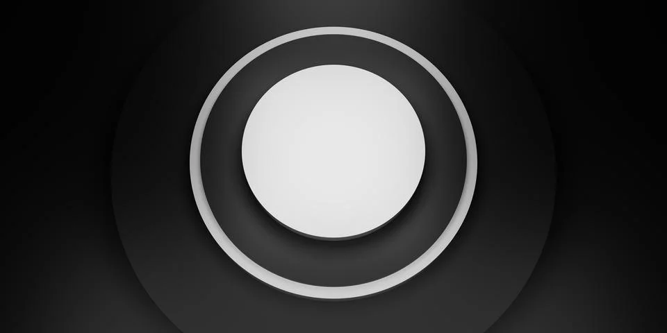 Black circle display stand ring frame background circle plinth 3d illustratio Stock Illustration