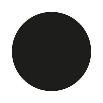 Black circle dot. Simple round button, badge. Filled circle flat icon. Flat Illustrazione stock