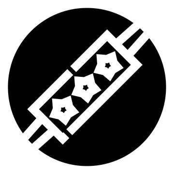 Black circle encapsulating abstract star design element イラスト素材