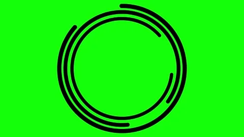 Black circle frame 2 green Stock Footage 249892376