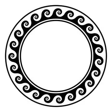 Black circle frame with running dot pattern Stock Illustration