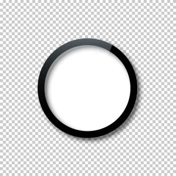 Black circle frame template with empty white copy space inside isolated on Stock Illustration