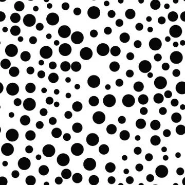 Black circle geometric abstract texture design seamless pattern, vector illus Stock Illustration