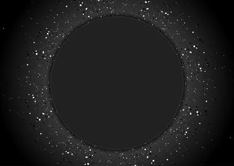 Black circle with grey white small dots abstract shiny background イラスト素材