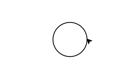Black circle line is drawn with mouse pointer animation Stock-Footage 333633978