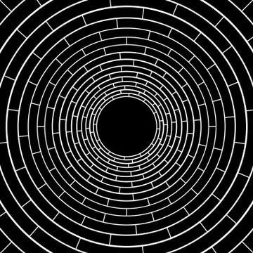 Black circle line pattern abstract background. Stock Illustration