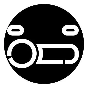 Black circle logo icon representing old film camera Stock Illustration