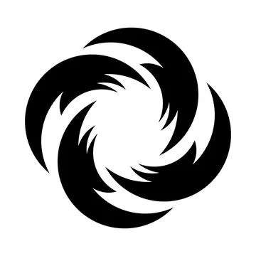 Black circle logo icon. Vortex symbol. Modern abstract logo. Vector illustration Stock Illustration