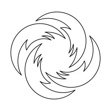 Black circle logo line icon. Vortex symbol. Modern abstract logo. Vector  Stock Illustration