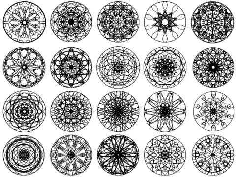 Black circle ornament design Stock Illustration