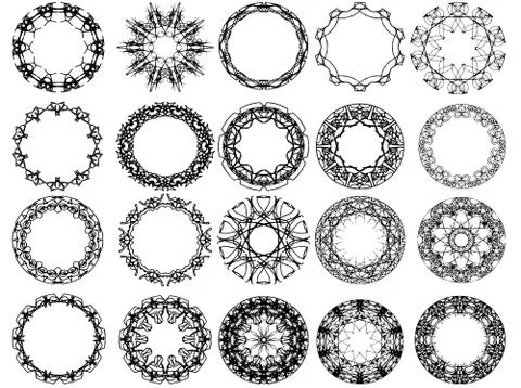 Black circle ornament design Stock Illustration