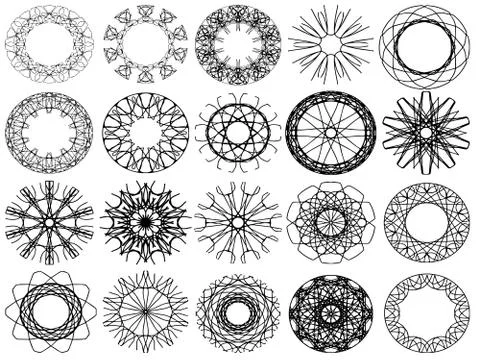 Black circle ornament design Stock Illustration