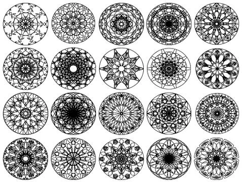 Black circle ornament design Stock Illustration