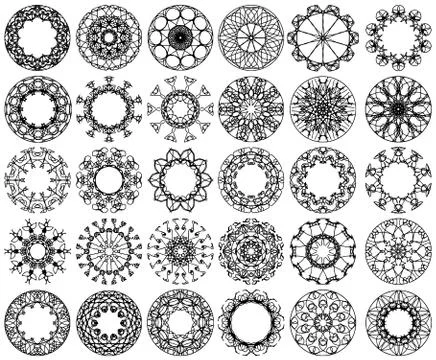 Black circle ornament design Stock Illustration
