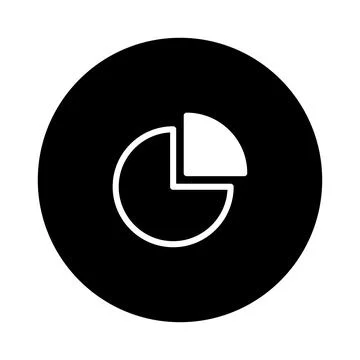 Black circle with pie chart infographic represents data analysis and statis.. Stock Illustration