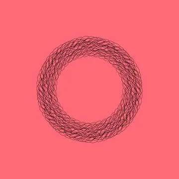 Black circle on a pink background Stock Illustration