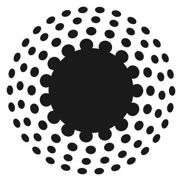 Black circle with round dot pattern frame 스톡 일러스트