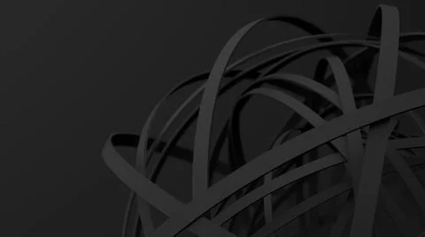 Black circle shapes, black background. Abstract monochrome illustration. Stock Illustration