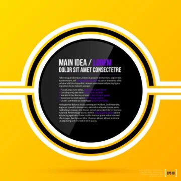 Black circle text background with geometric elements. EPS10 스톡 일러스트