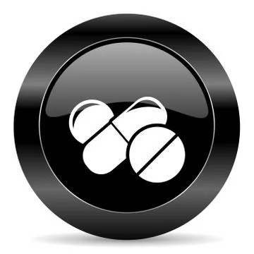 Black circle web button on white background Illustration