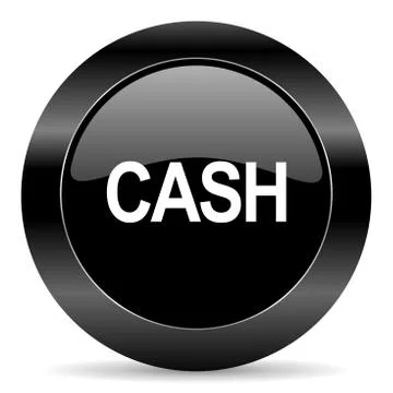 Black circle web button on white background 库存插图