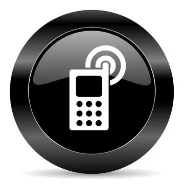 Black circle web button on white background Illustrazione stock