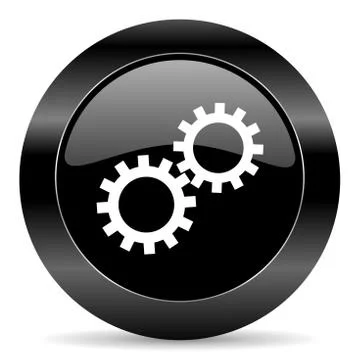 Black circle web button on white background 库存插图