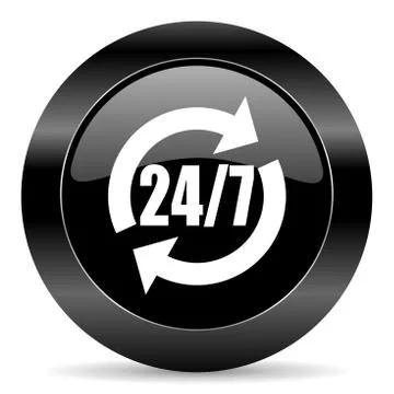 Black circle web button on white background Illustrazione stock