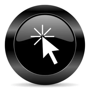 Black circle web button on white background 库存插图