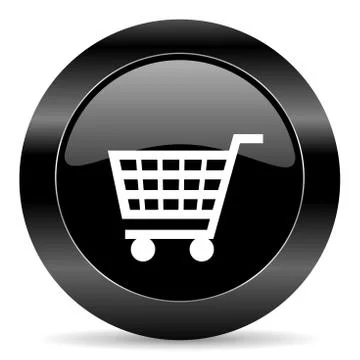 Black circle web button on white background 库存插图