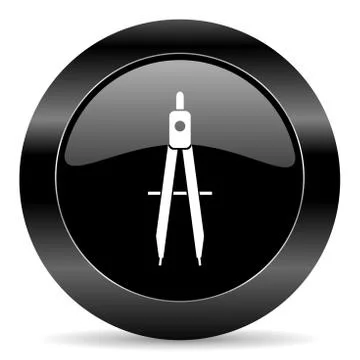 Black circle web button on white background 库存插图