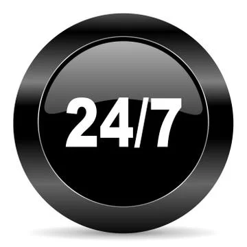 Black circle web button on white background Illustrazione stock