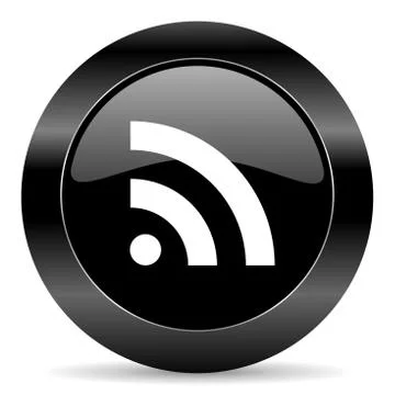 Black circle web button on white background 库存插图