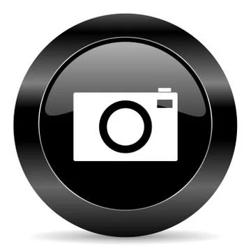 Black circle web button on white background Illustrazione stock