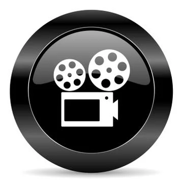 Black circle web button on white background Illustrazione stock