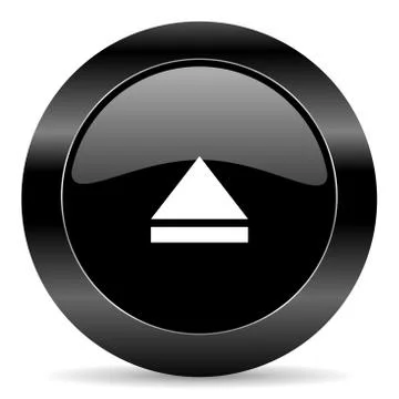 Black circle web button on white background 库存插图