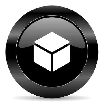 Black circle web button on white background Stock Illustration