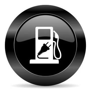 Black circle web button on white background 库存插图